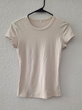 Classic Women's Crew Neck Tee - Light Beige